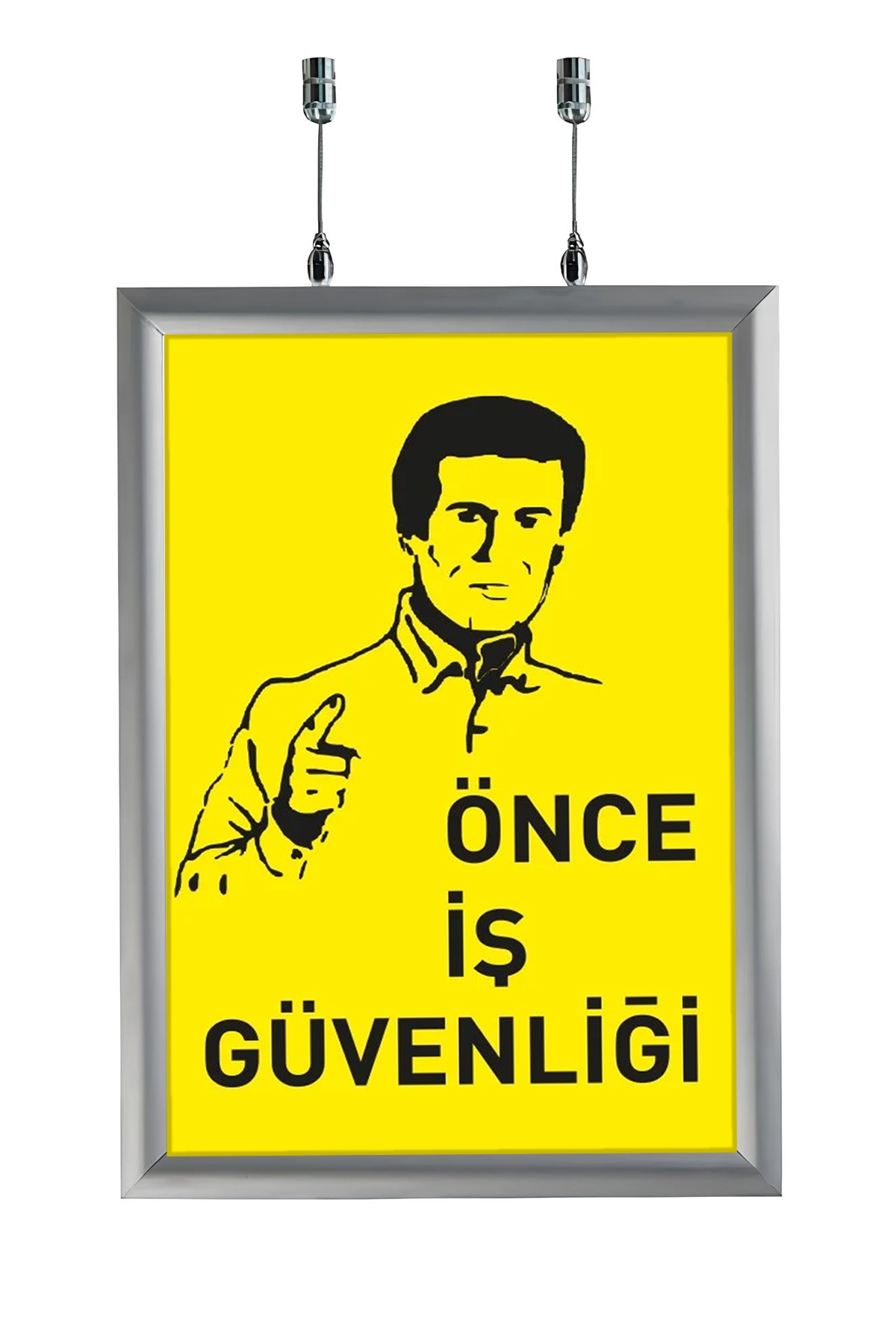 Çift%20Taraflı%20Tavan%20Askılı%20Poster%20Alüminyum%20Çerçeve Gri%2025mm